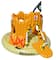 Swim Central 6.8ft. Inflatable Orange Pirate Castle Adventure Swimming Float